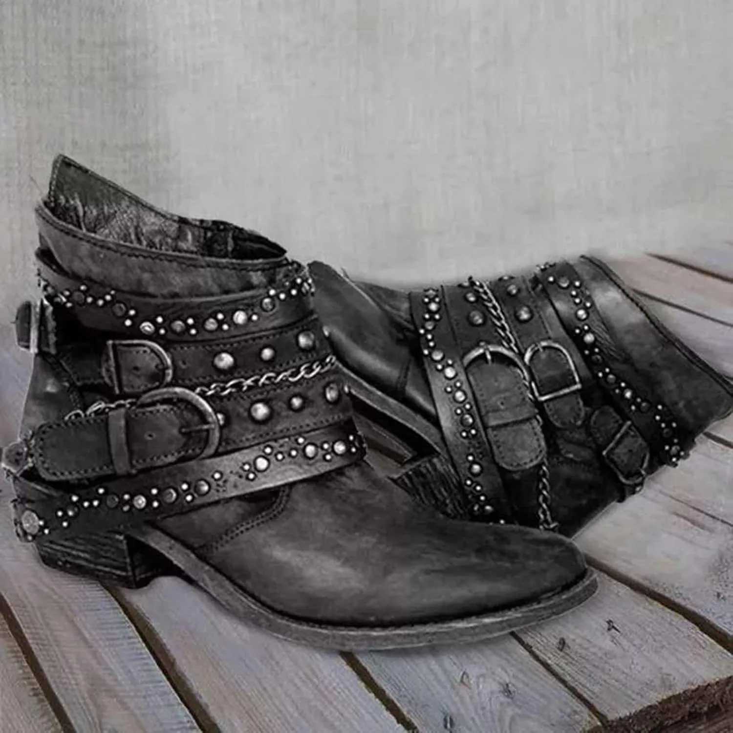 Snow Boots for Women Ankle Comfort Booties for Women Women's Boots Wide Width Boot Shoes for Women Closed Toe Indoor and Outdoor Pump Closed Toe Stacked Heel