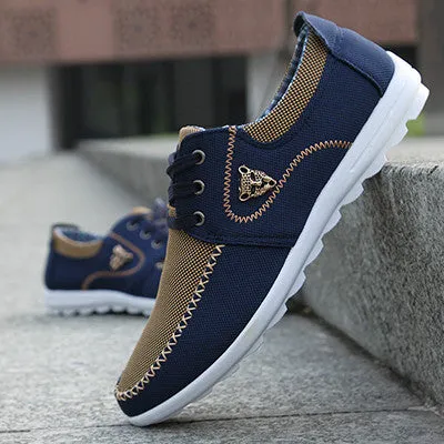Summer Casual Canvas Men Shoes Breathable Soft Driving Male