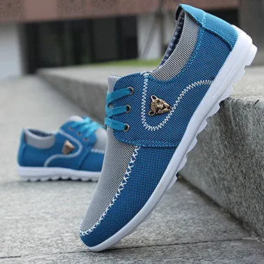 Summer Casual Canvas Men Shoes Breathable Soft Driving Male