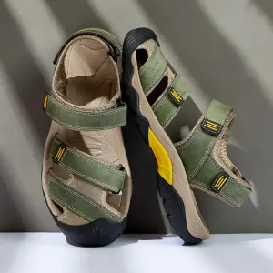 Summer Genuine Leather Classic Breathable Slip-On Sandals