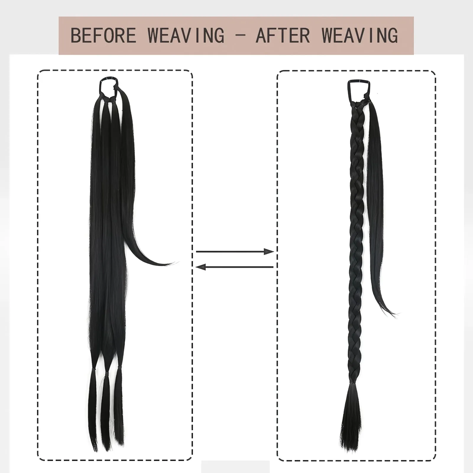 Synthetic Braided Ponytail Hair Extension