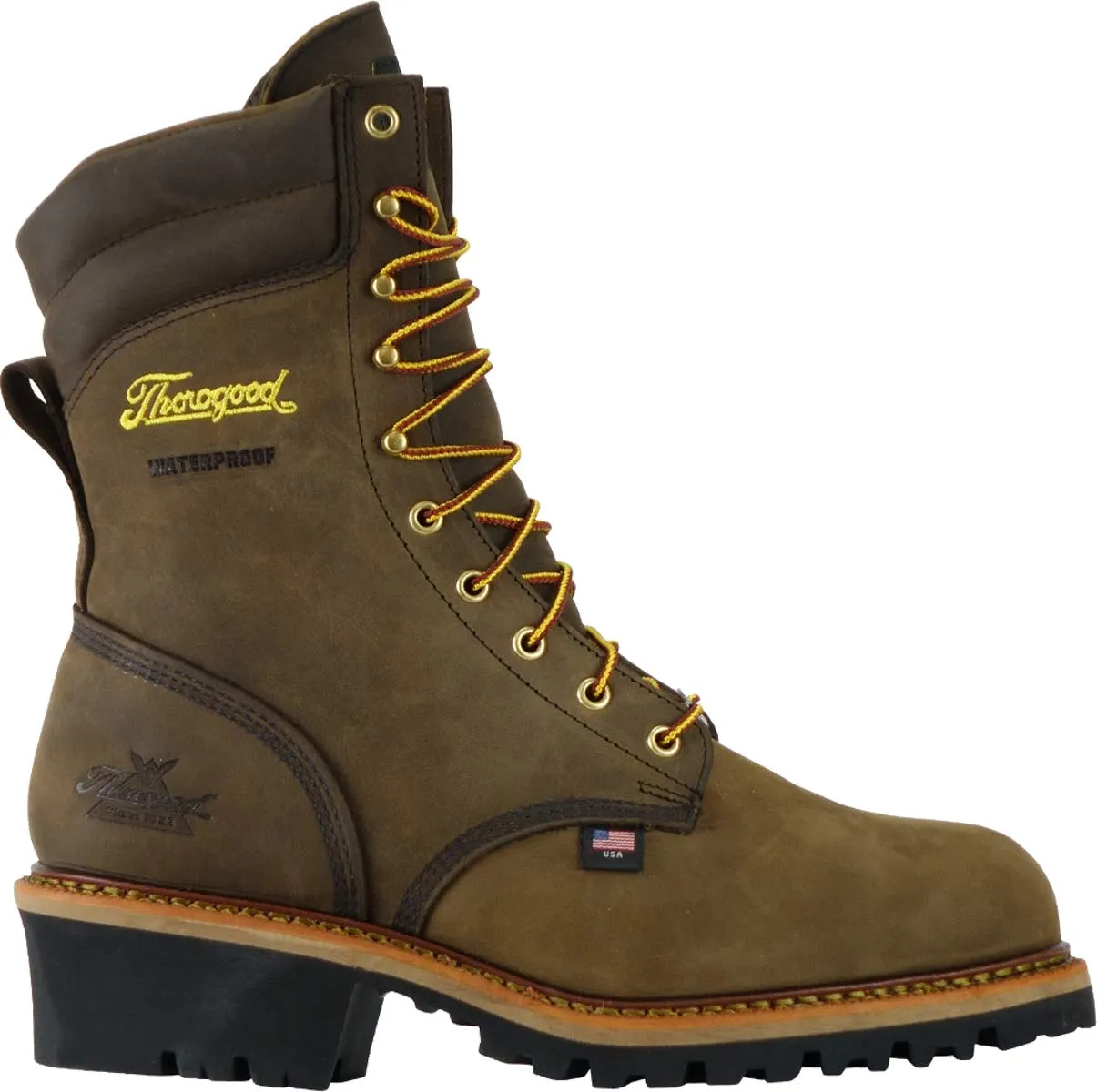 Thorogood Men's 9" Waterproof Logger Series Stud Horse Round Steel Toe Work Boot