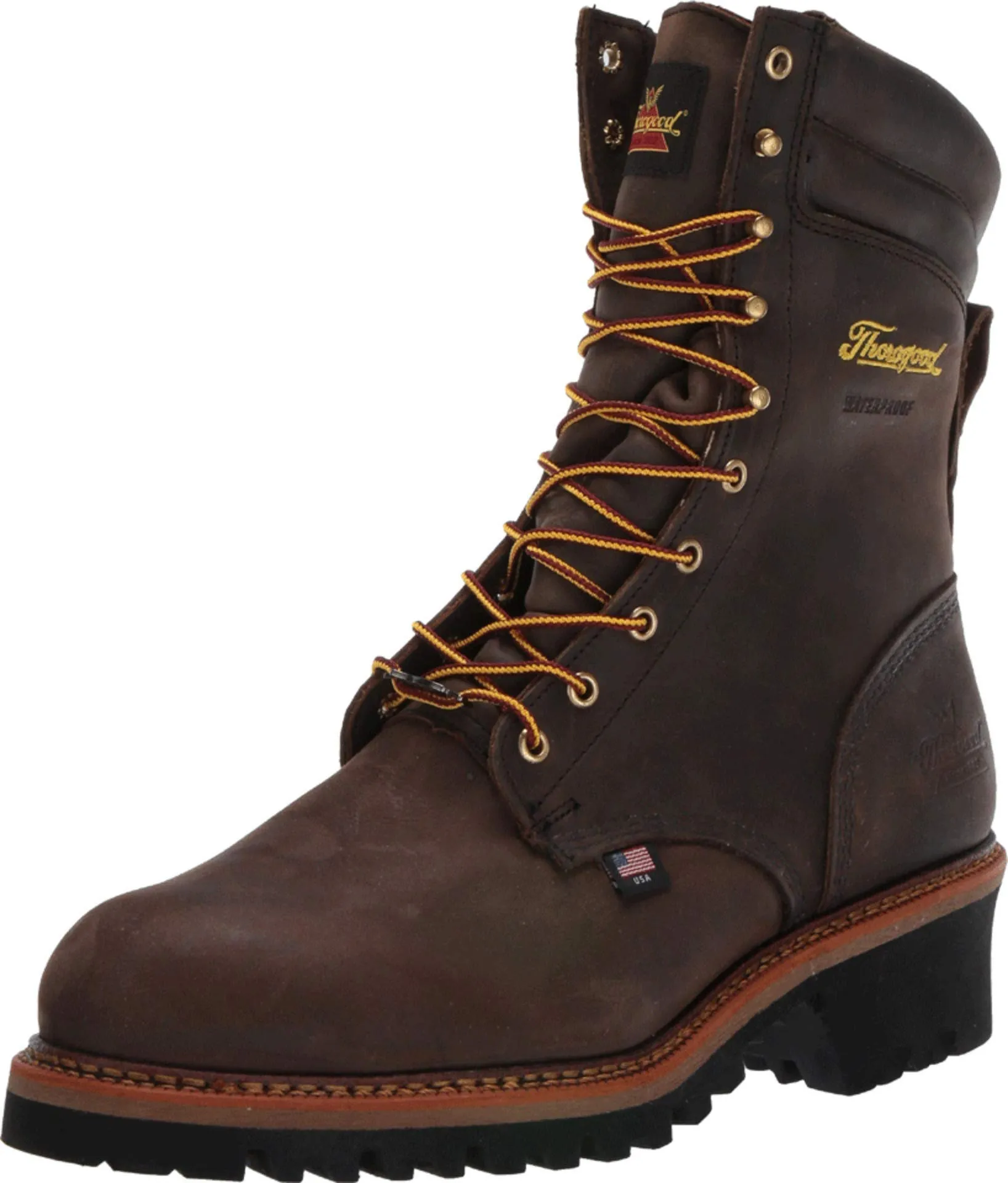 Thorogood Men's 9" Waterproof Logger Series Stud Horse Round Steel Toe Work Boot