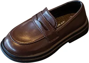 Toddle Kids Chunky Loafers Dress Shoes Boys Girls Platform enny Round Toe School Uniform Slip On Oxford Shoes