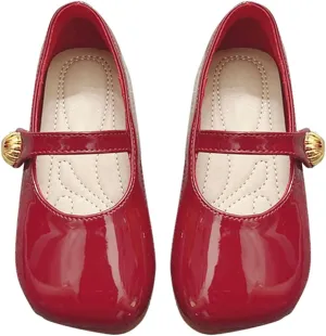 Toddler Girl Dress Shoes Mary Jane Flat with Hook and Loop Straps Girls' Shoes for School, Weddings and Casual Wear 1