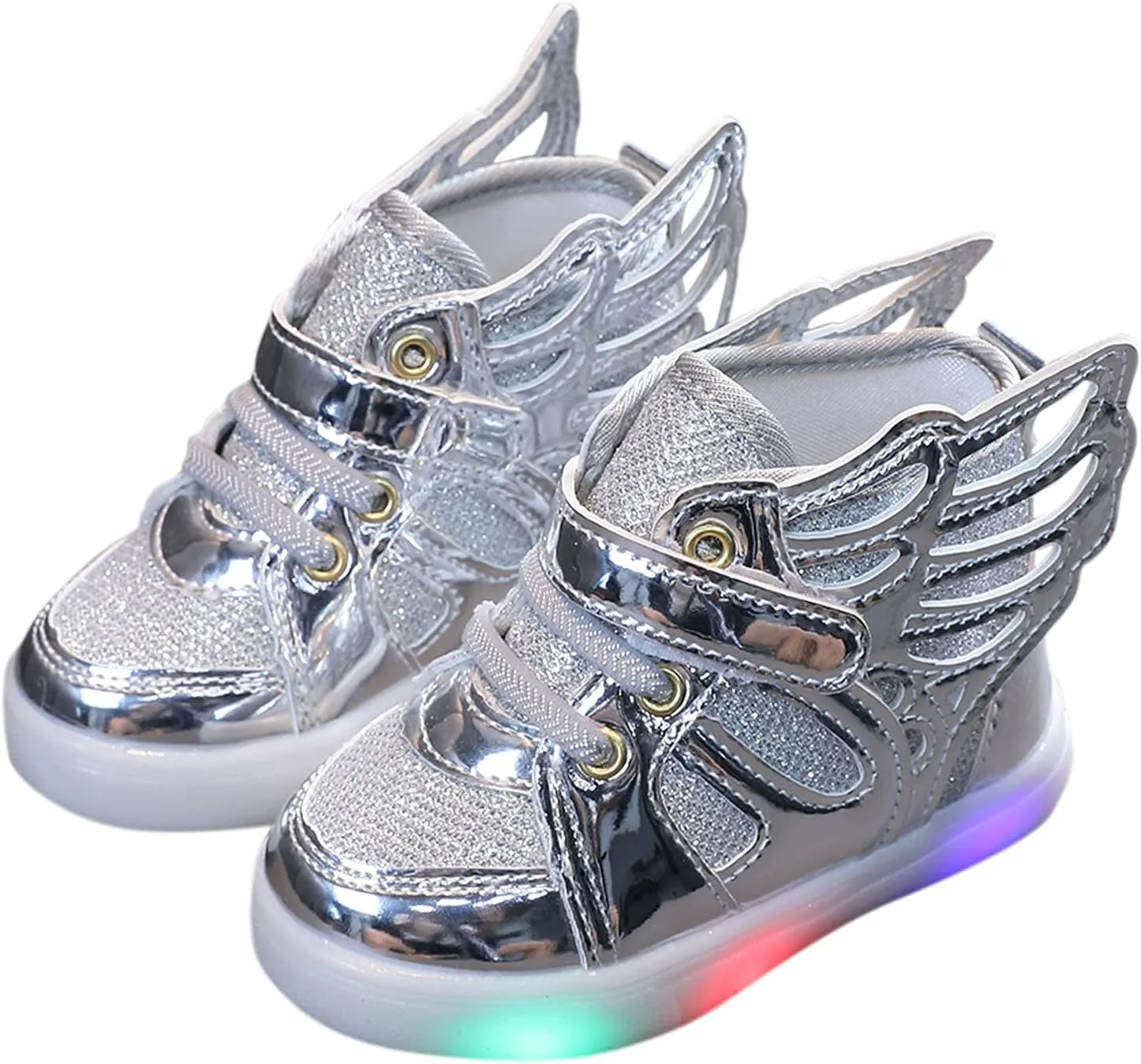 Toddler Light Up Shoes Kids High Top Walking Shoes Boys Girls LED Casual Sneakers Slip On Running Tennis Shoes