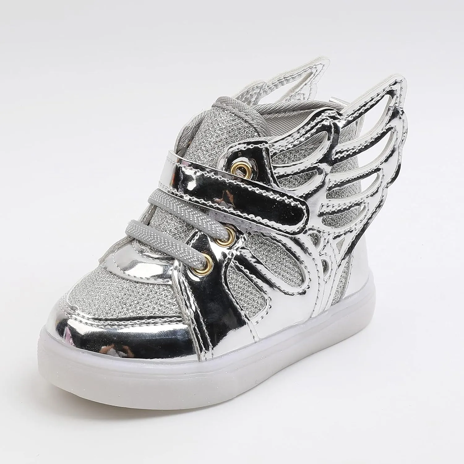 Toddler Light Up Shoes Kids High Top Walking Shoes Boys Girls LED Casual Sneakers Slip On Running Tennis Shoes