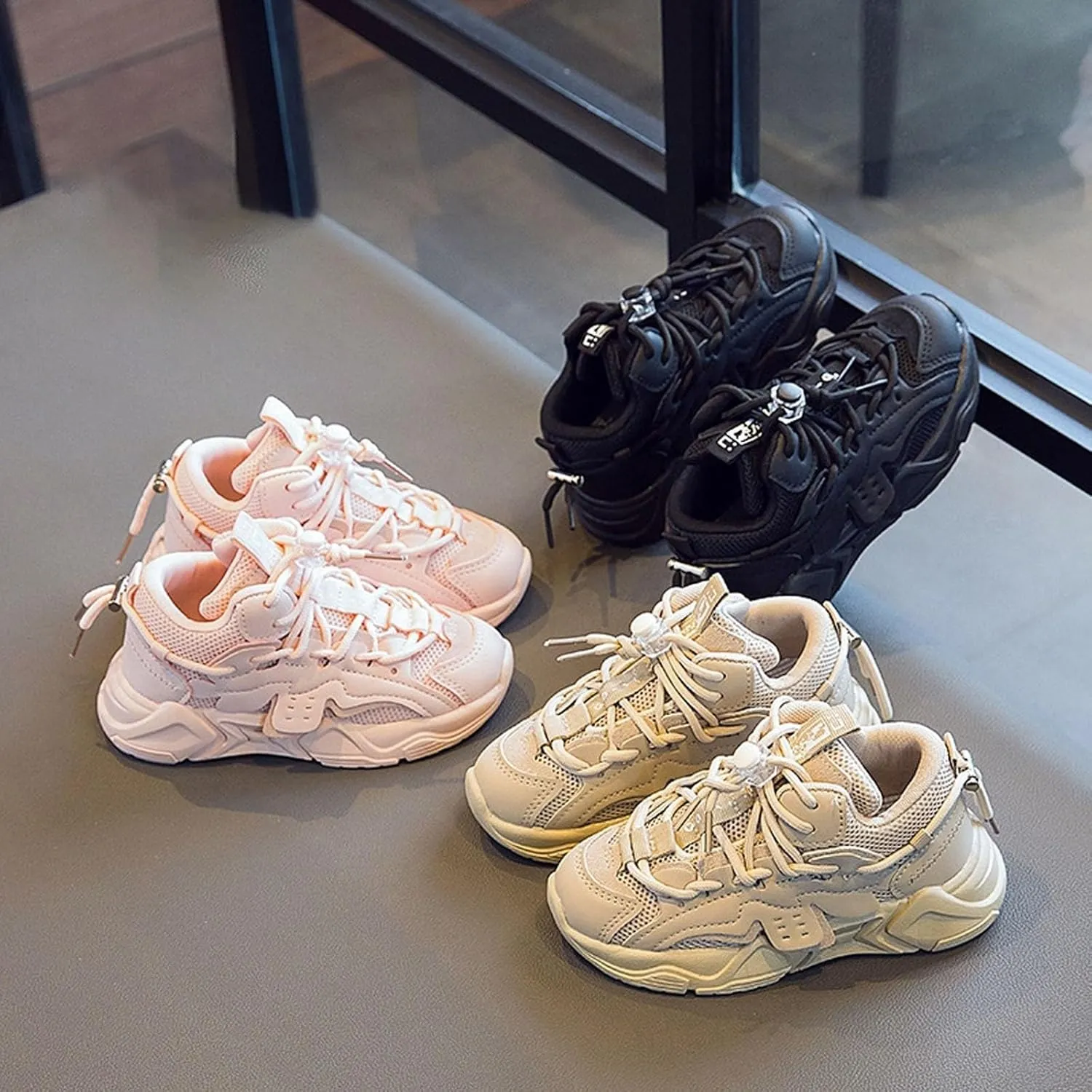 Toddler Shoes New Multi Color Solid Mesh Lightweight and Breathable Children's Rubber Sole Shoes Breathable Sneakers