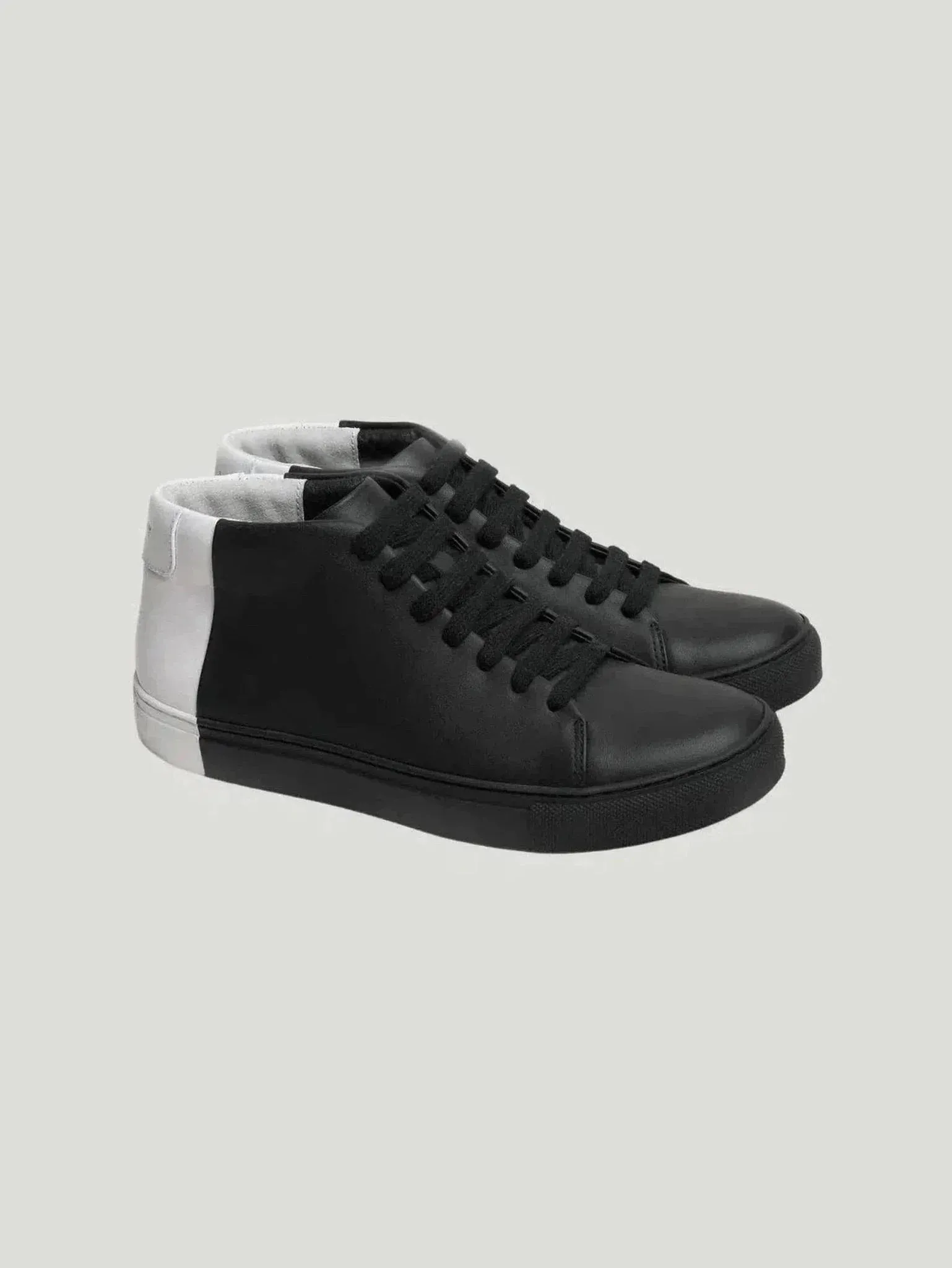Two-Tone Nappa Mid Top Sneakers | Italian Nappa Leather & Suede | Stylish Comfort with Arch Support | One Posh Closet