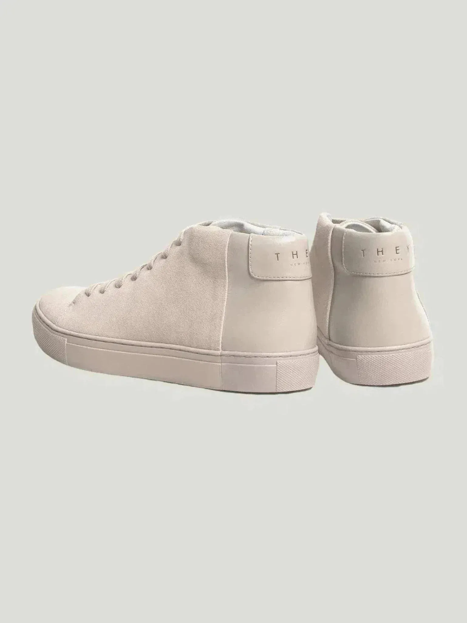 Two-Tone Nappa Mid Top Sneakers | Italian Nappa Leather & Suede | Stylish Comfort with Arch Support | One Posh Closet