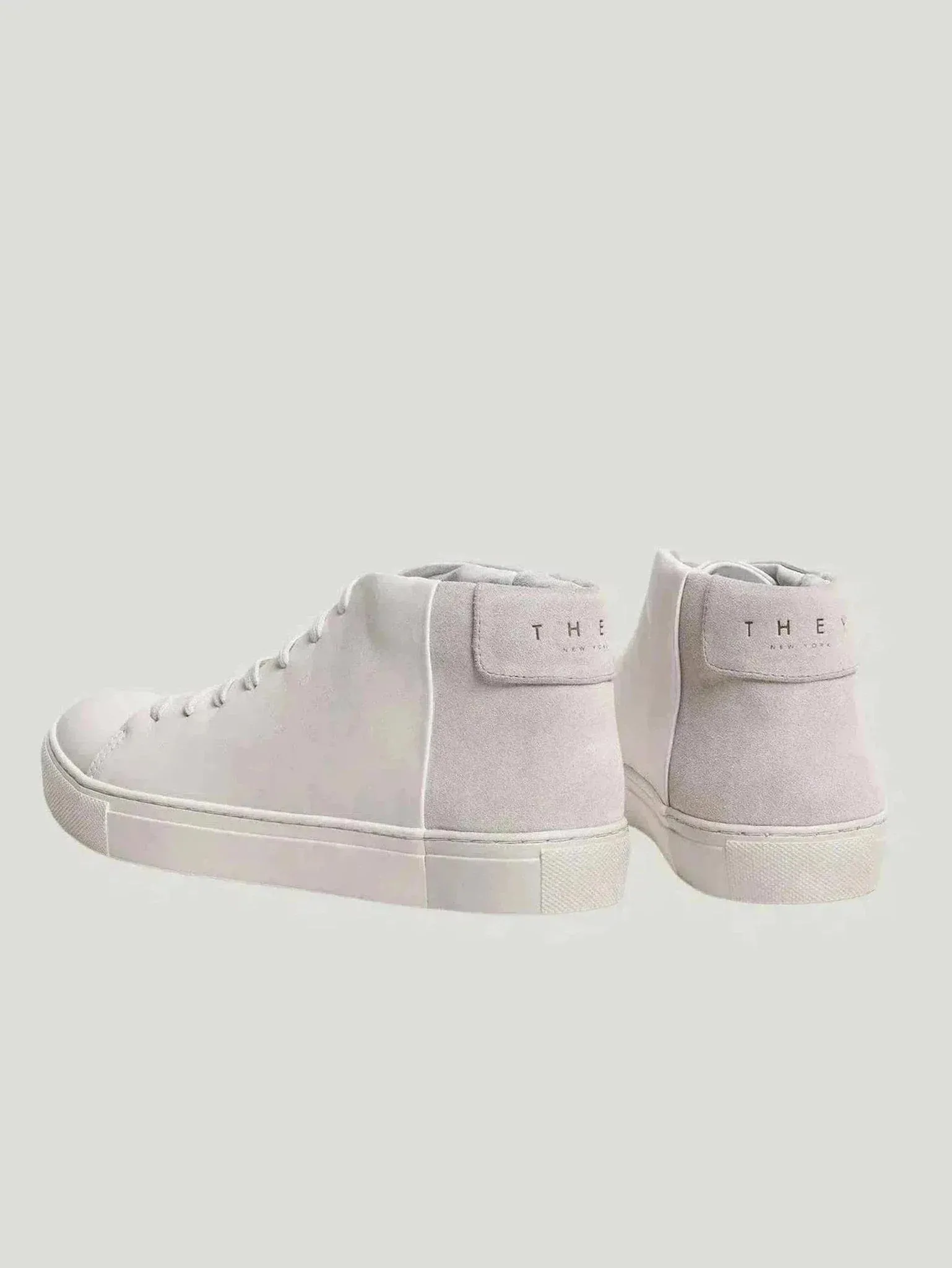 Two-Tone Nappa Mid Top Sneakers | Italian Nappa Leather & Suede | Stylish Comfort with Arch Support | One Posh Closet