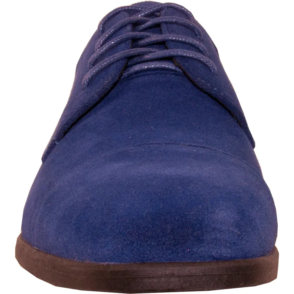 VANGELO Men Dress Shoe KING-4 Oxford Formal Tuxedo for Prom and Wedding Royal Blue