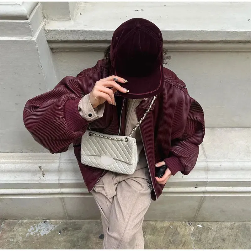 Vintage Contrast Stitch Lapel Long Sleeve Jacket