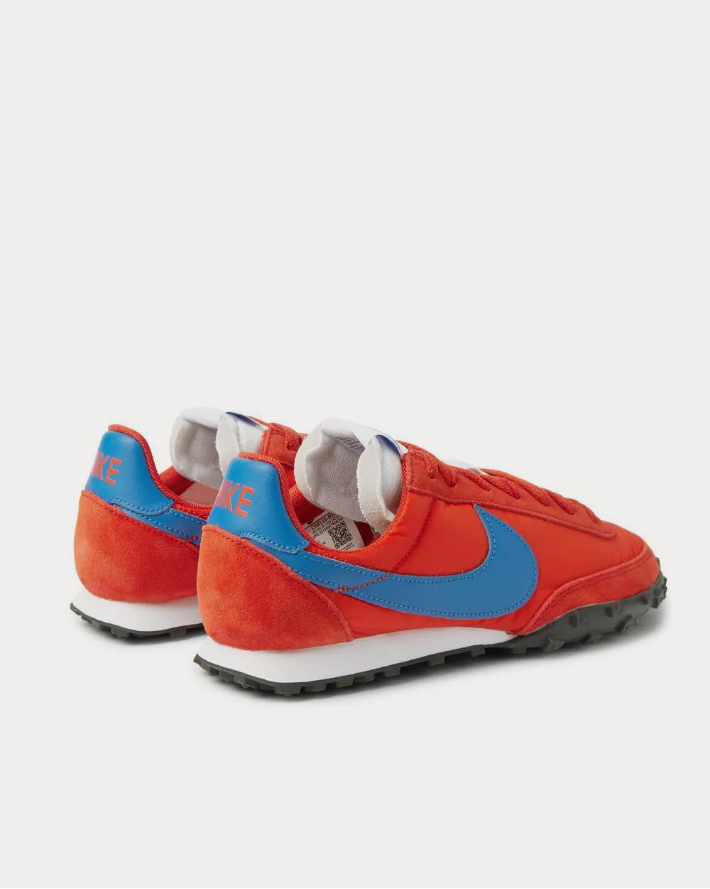 Waffle Racer Leather-Trimmed Shell and Suede  Red low top sneakers
