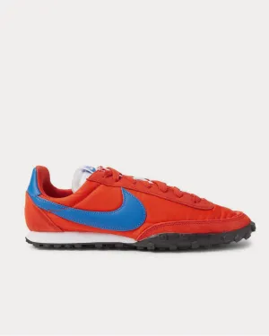 Waffle Racer Leather-Trimmed Shell and Suede  Red low top sneakers