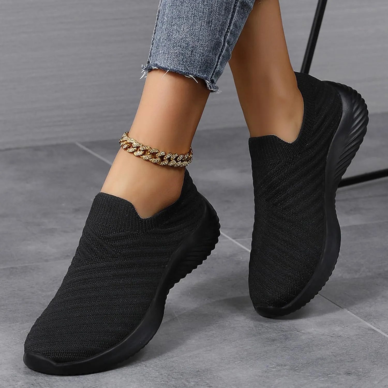 Walking Shoes Women Slip On Comfortable Lightweight Breathable Sock Shoe Casual Mesh Non Slip Tennis Workout Running Sneakers