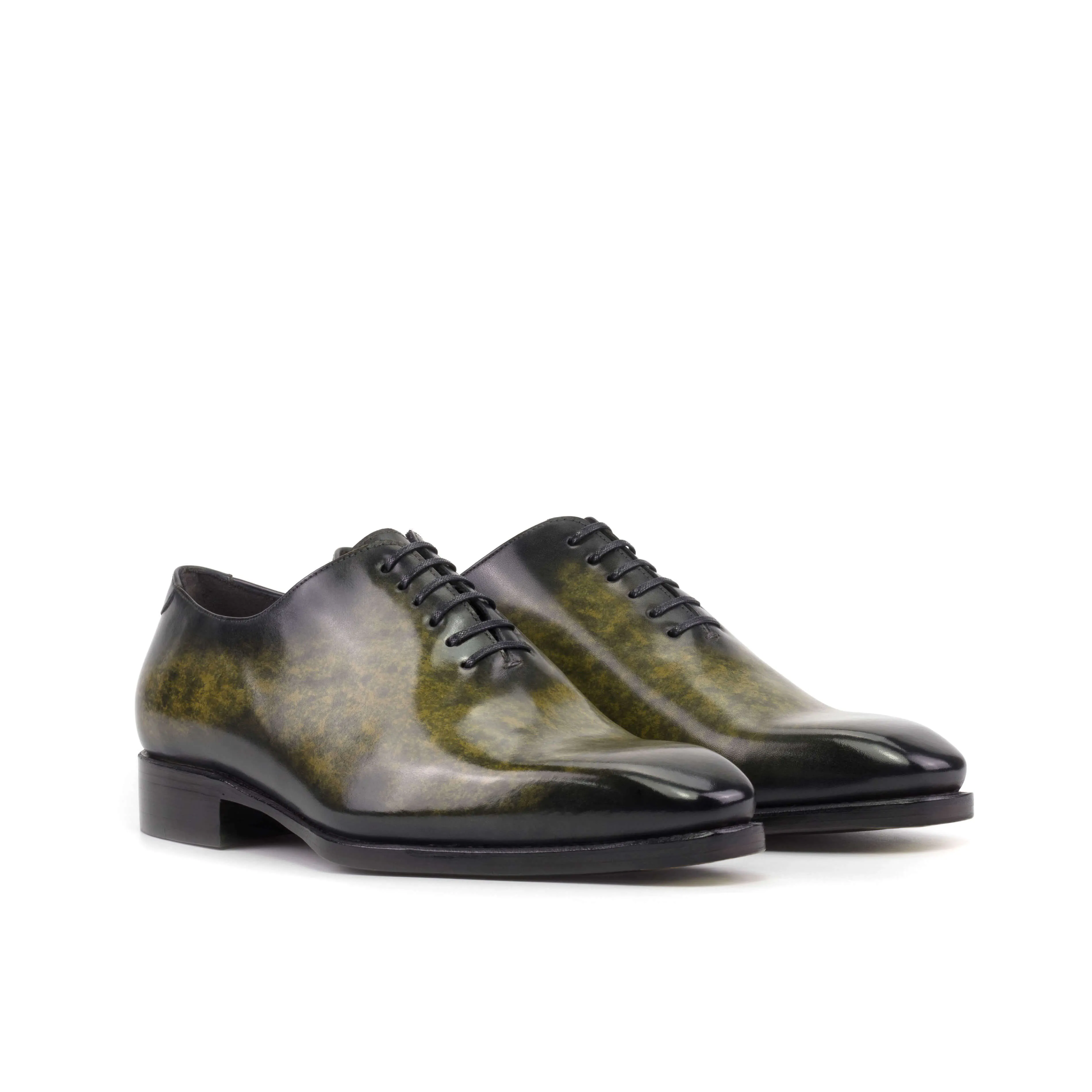 Wholecut Oxford Khaki Patina Leather | Made to Order Luxury Shoes