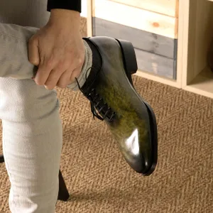 Wholecut Oxford Khaki Patina Leather | Made to Order Luxury Shoes