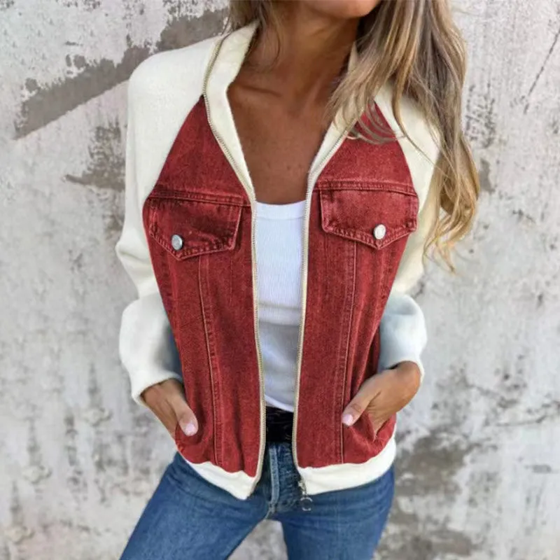 Women's Creative Denim Splicing Jacket