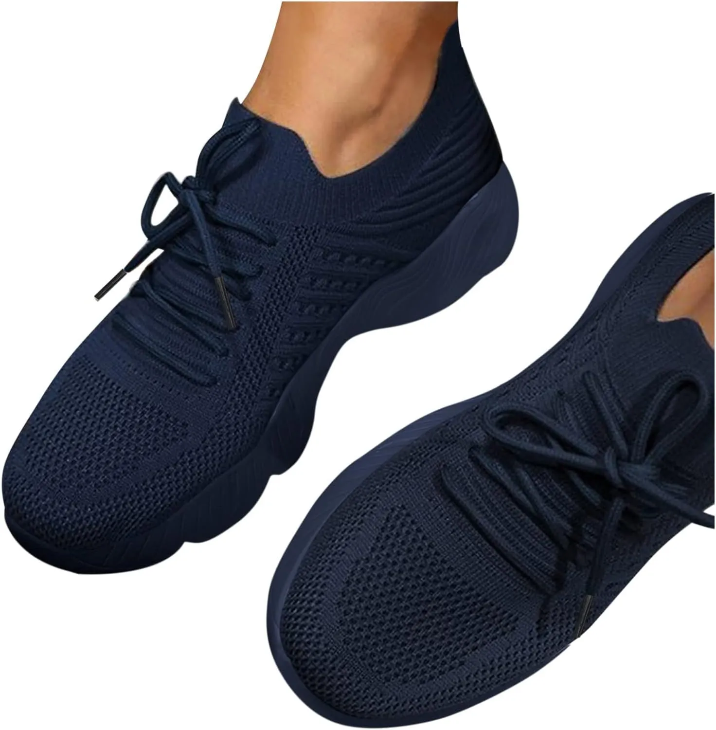 Women's Fashion Sneaker Lace Up Low Top Comfortable Walking Shoes Waterproof Walking Shoes Women Orthopedic Loafers for Women Womens Wedge Sneakers