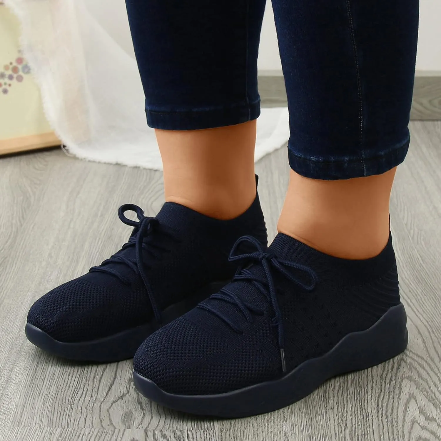 Women's Fashion Sneaker Lace Up Low Top Comfortable Walking Shoes Waterproof Walking Shoes Women Orthopedic Loafers for Women Womens Wedge Sneakers