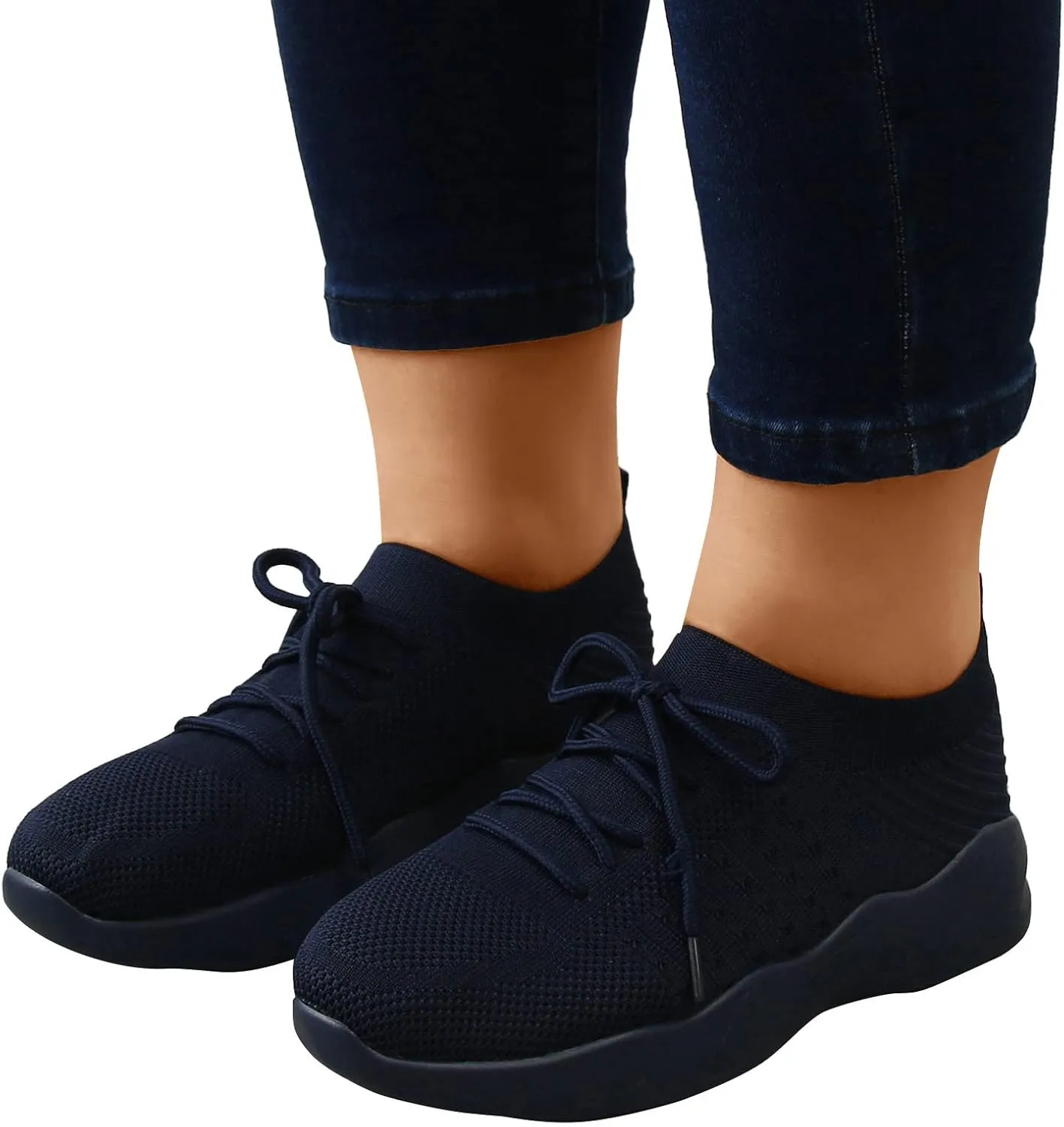 Women's Fashion Sneaker Lace Up Low Top Comfortable Walking Shoes Waterproof Walking Shoes Women Orthopedic Loafers for Women Womens Wedge Sneakers