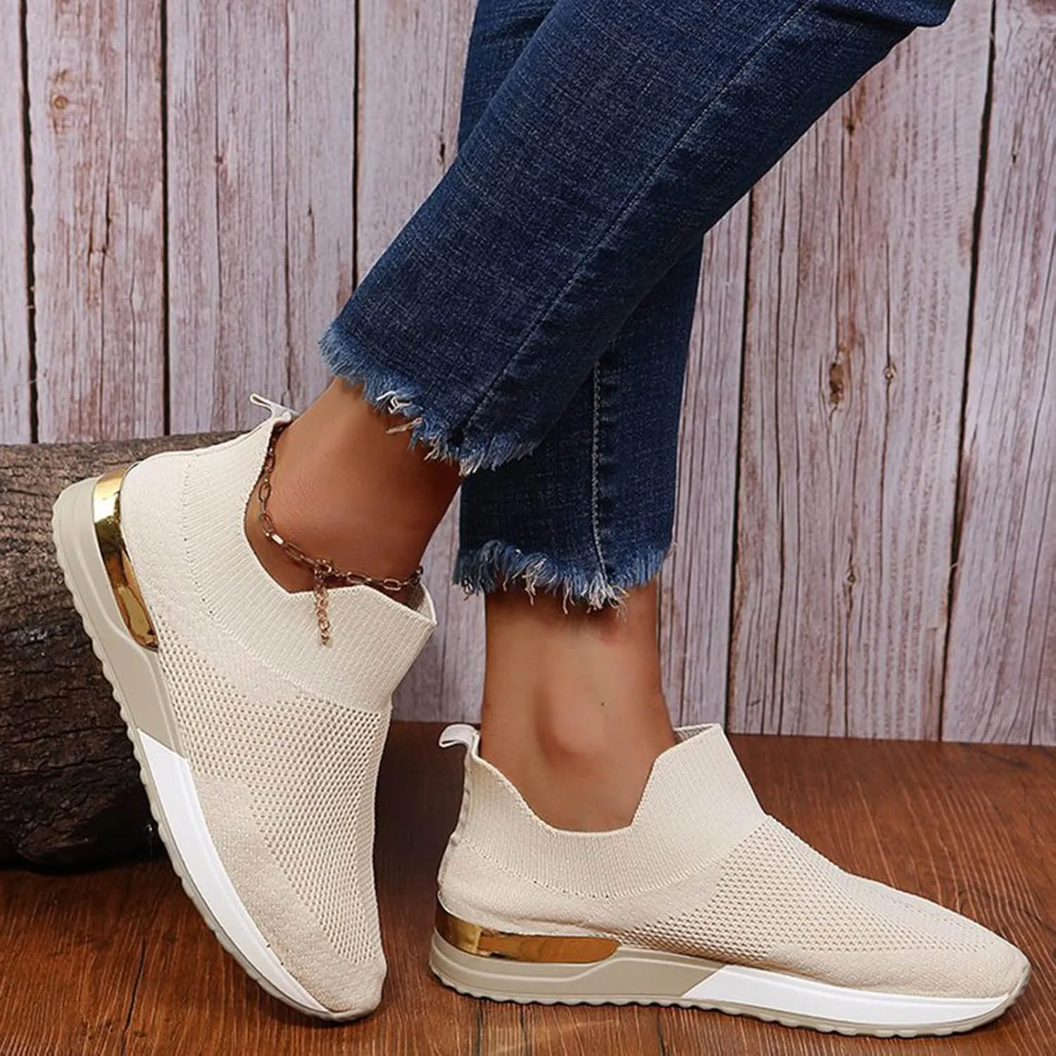 Women's Fashion Sneaker Non Slip Breathable Lightweight Comfortable Lace Up Leather Tennis Shoes Women Women's Platform Loafers White Leather Sneakers