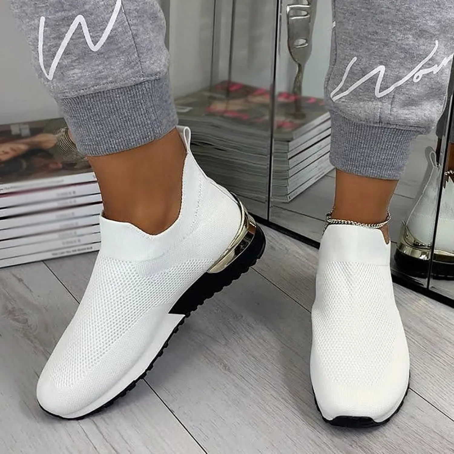 Women's Fashion Sneaker Non Slip Breathable Lightweight Comfortable Lace Up Mens Walking Shoes Wide Width Black Platform Loafers Women Women's Wide Width Sneakers