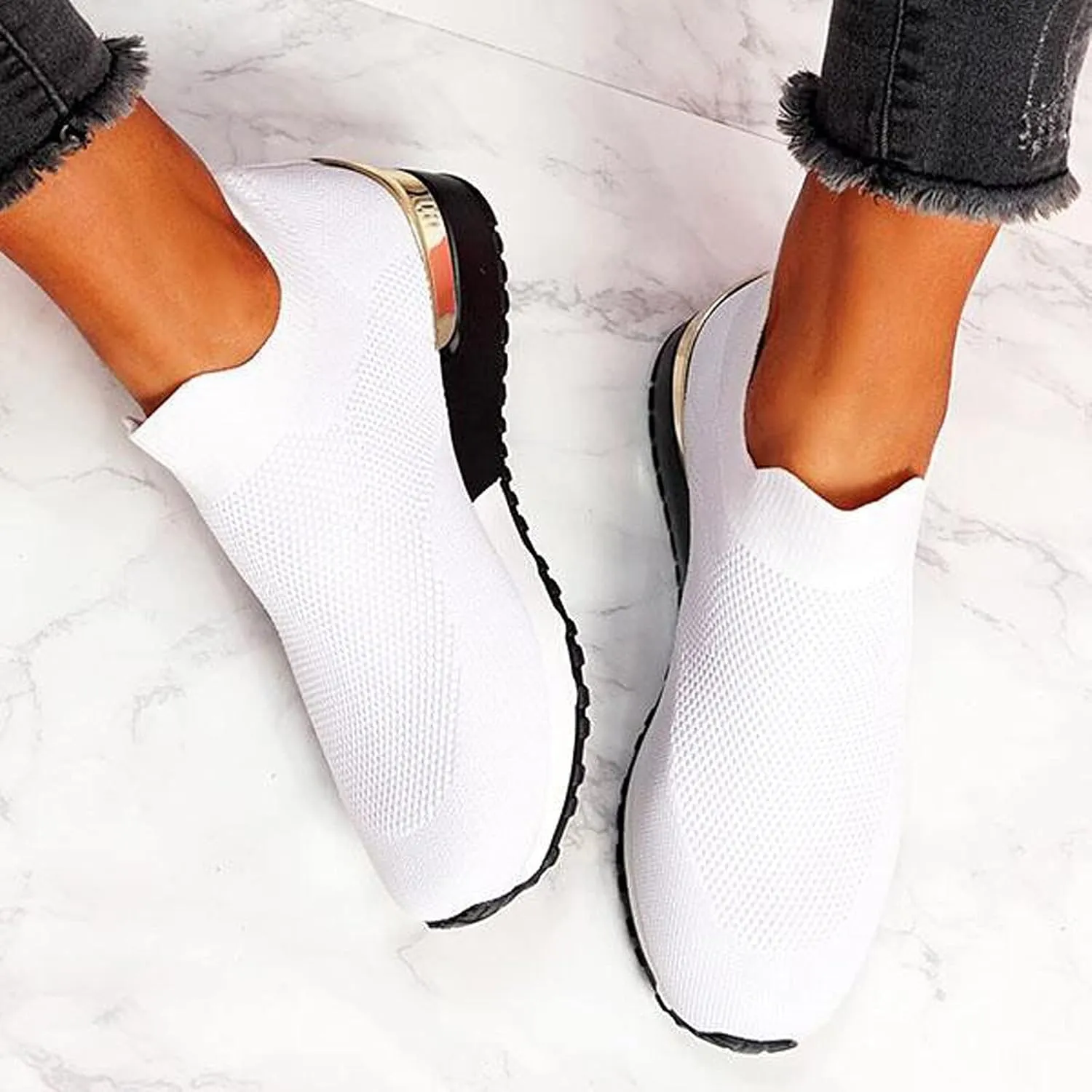 Women's Fashion Sneaker Non Slip Breathable Lightweight Comfortable Lace Up Mens Walking Shoes Wide Width Black Platform Loafers Women Women's Wide Width Sneakers