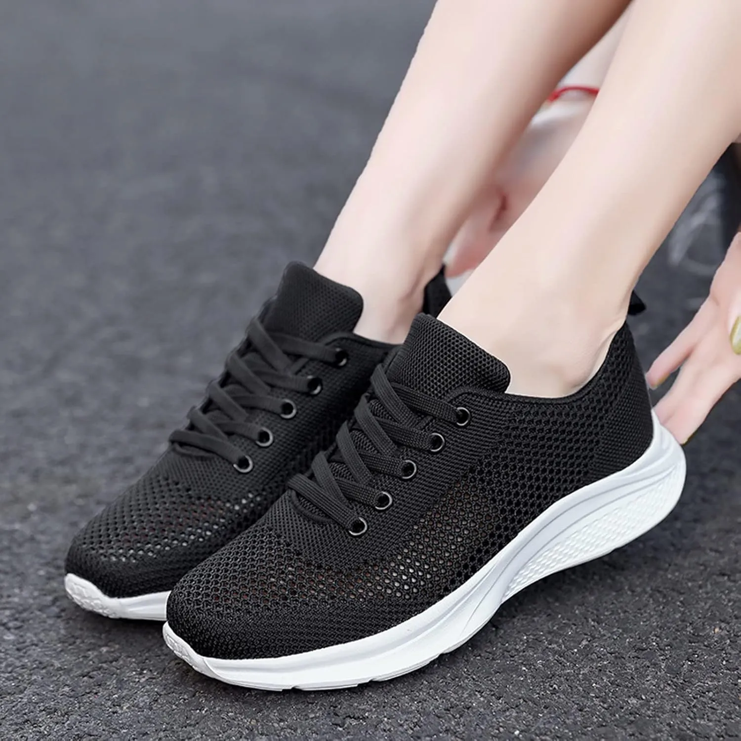 Women's Lace Up Walking Shoes Lightweight Casual Running Sneakers Tennis Shoes Womens Slip On Dress Casual Shoes Shoes Sneakers Brown Tennis Shoe Trainers Shoe
