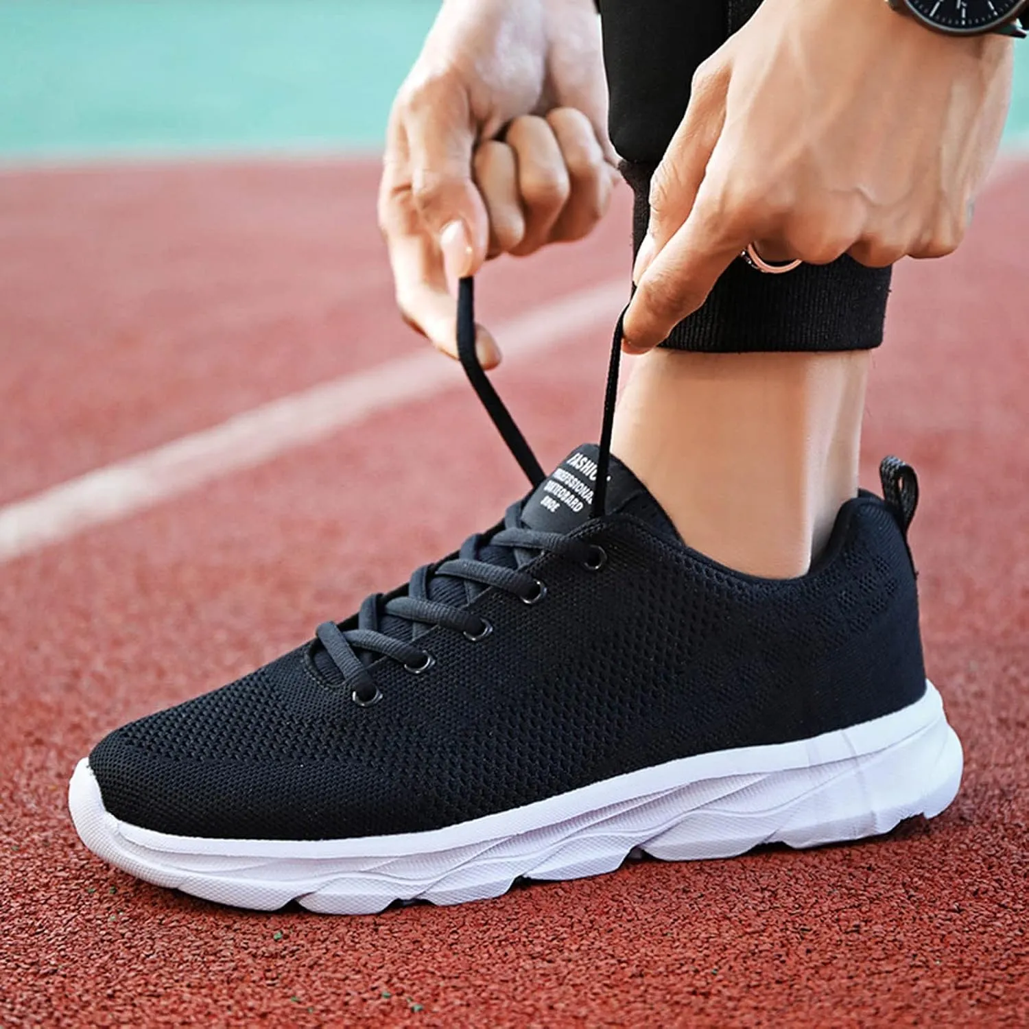 Womens Lace Up Walking Shoes Memory Foam Lightweight Comfort Running Shoes for Men Walking Men's Shoes Casual Brown Sneakers Black Tennis Shoe Cross Trainer Shoe