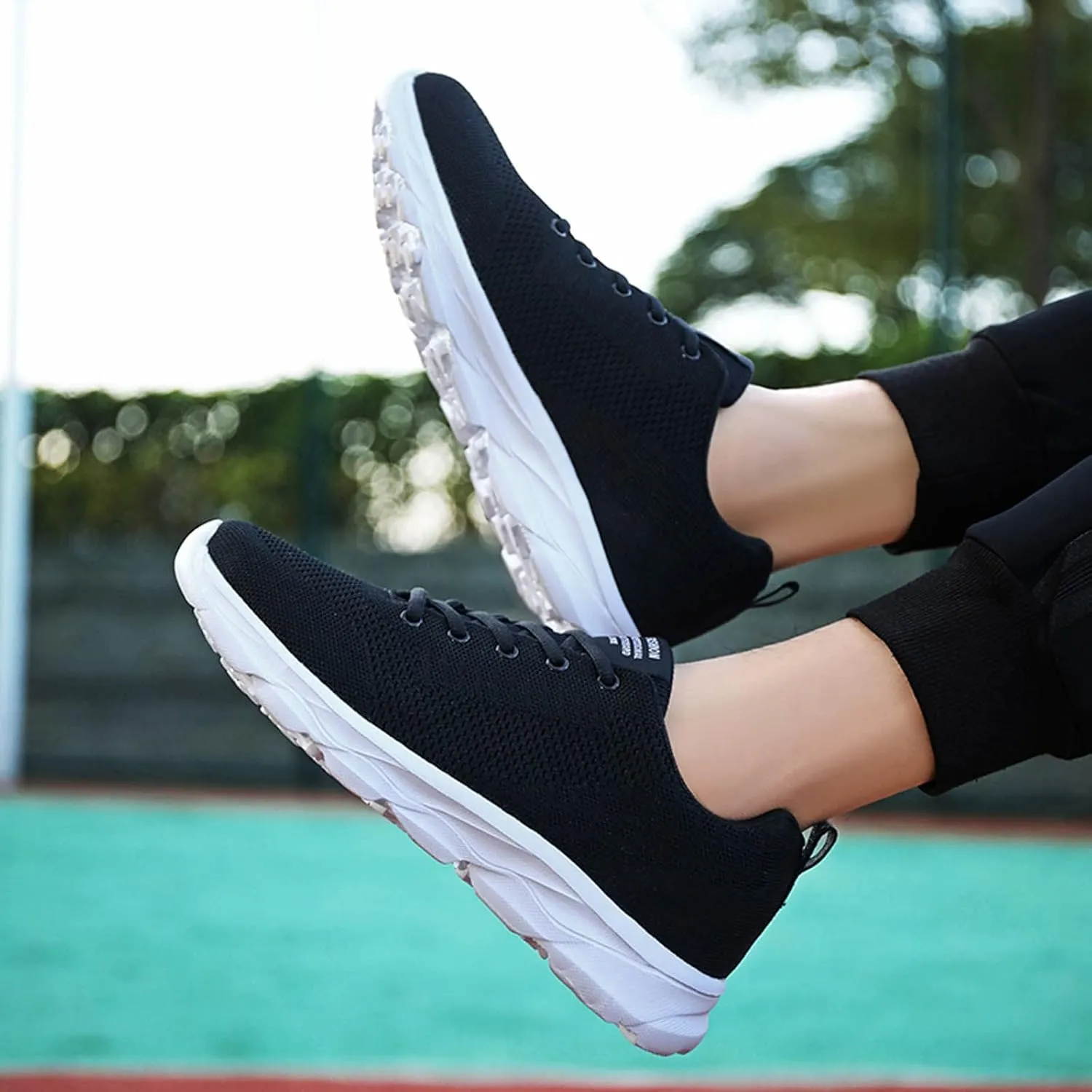 Womens Lace Up Walking Shoes Memory Foam Lightweight Comfort Running Shoes for Men Walking Men's Shoes Casual Brown Sneakers Black Tennis Shoe Cross Trainer Shoe