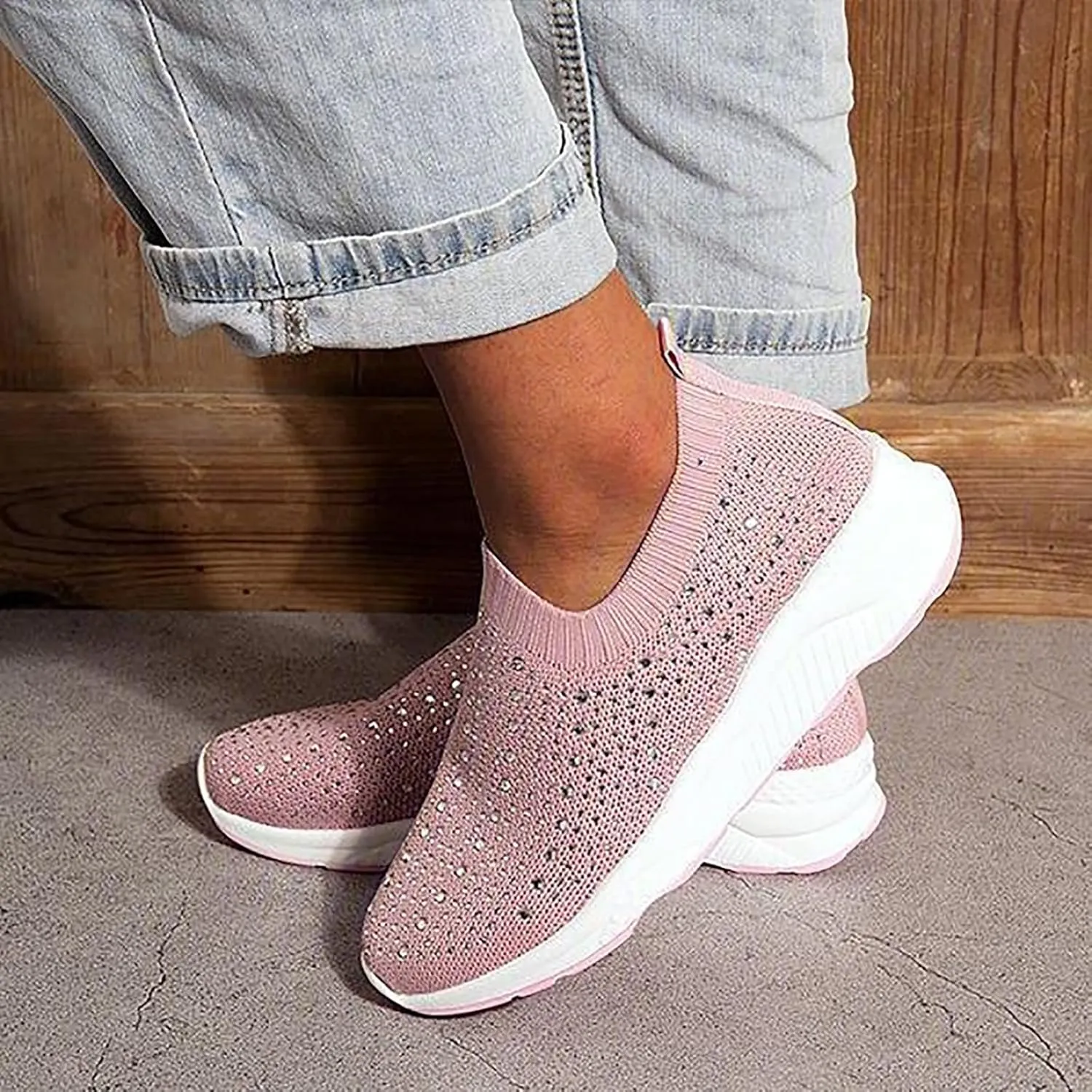 Womens Orthopedic Slip On Walking Shoes Casual Sneakers with Arch Support Comfortable Loafers Plantar Fasciitis Relief Foot Heel Pain Diabetic