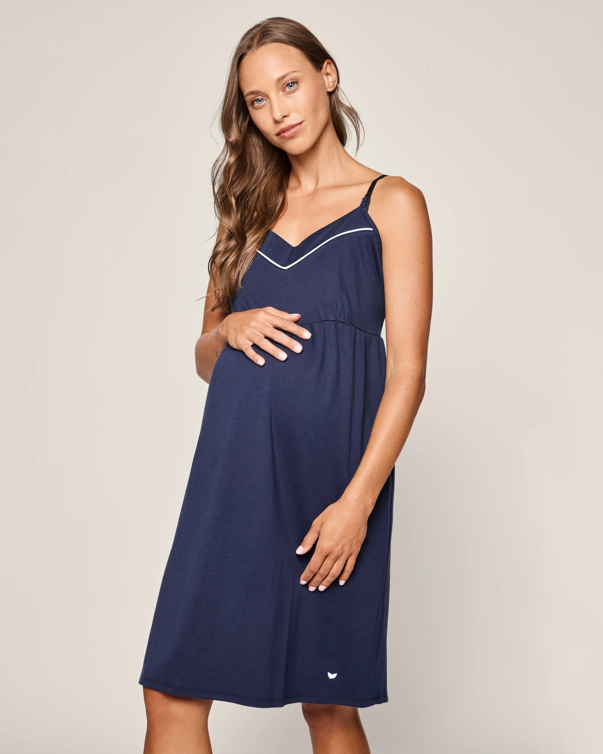 Women's Pima Maternity Nightgown in Navy