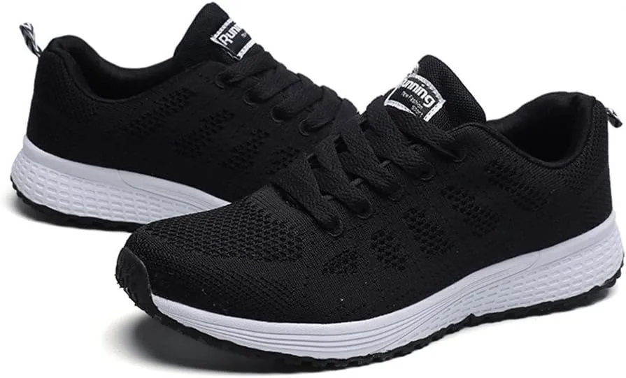 Women's Running Walking Tennis Shoes Comfortable Lace Up Non Slip Work Shoes Women Sport Shoes Casual Fashion Sneakers Waterproof Tennis Shoe Cross Trainer Shoe