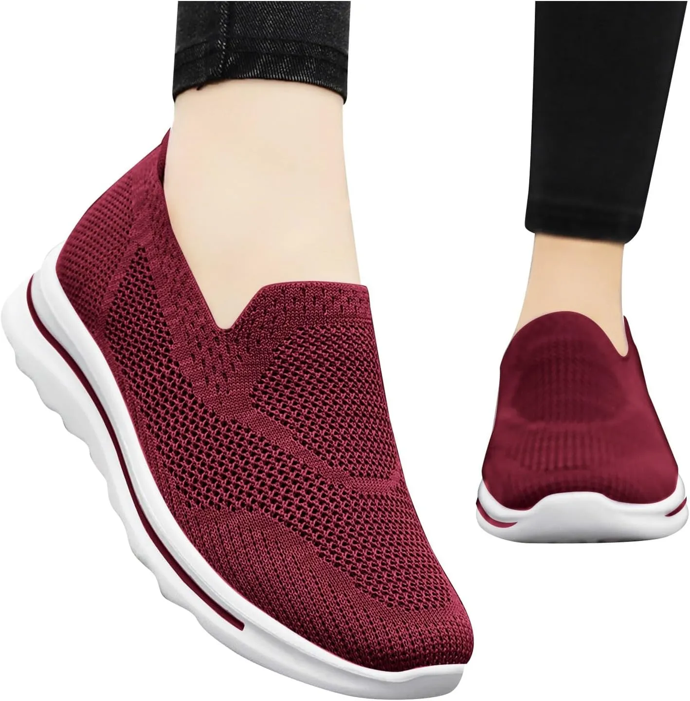 Women's Slip on Walking Shoes Memory Foam Non Slip Comfortable Running Shoes Breathable Gym Workout Shoes Ladies 2024 Fashion Sneakers