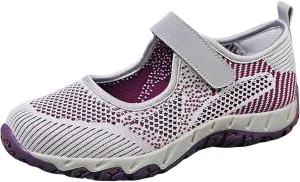 Womens Walking Shoes Slip on Memory Foam Non Slip Comfortable Running Shoes Breathable Gym Workout Shoes Fashion Lace Up Sneakers