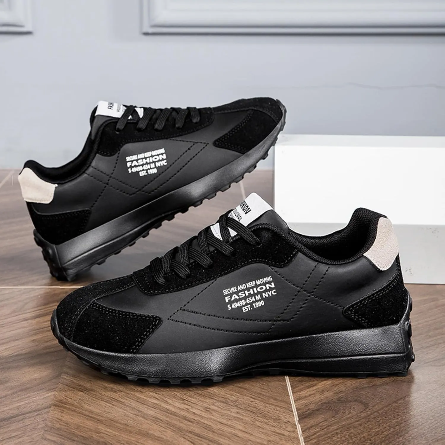 Womens Walking Shoes Slip on Non Slip Memory Foam Comfortable Running Shoes Breathable PU Leather Sports Workout Tennis Shoes Lightweight Fashion Sneakers