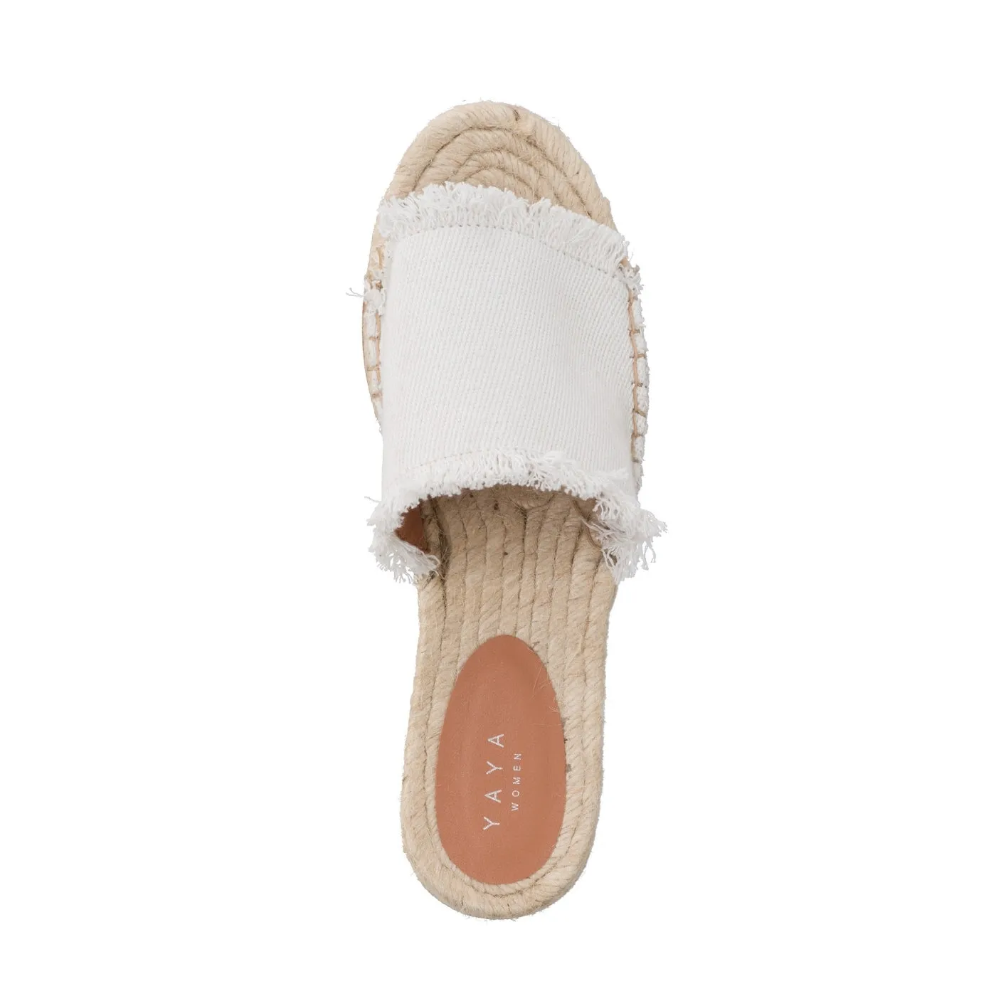 YAYA Wool White Espadrille Cotton Wedge